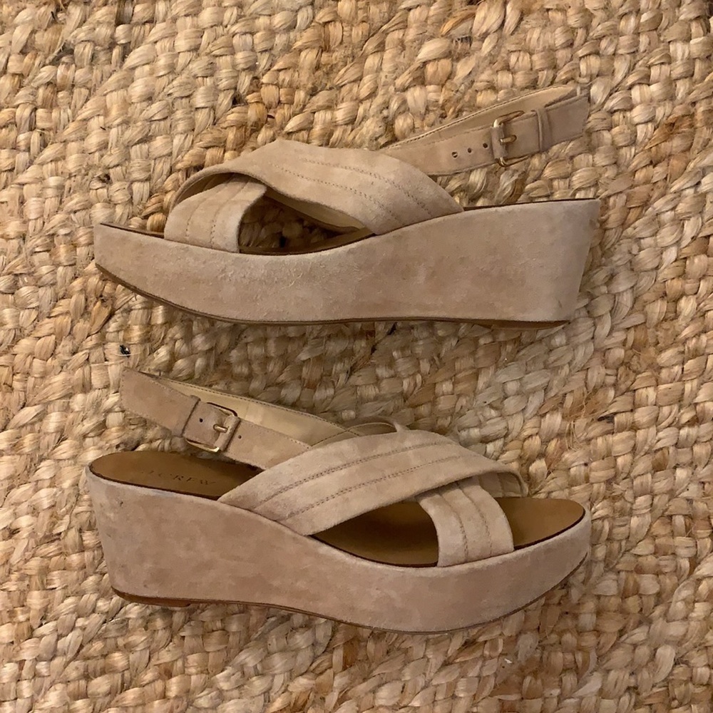J Crew Marcie suede wedges